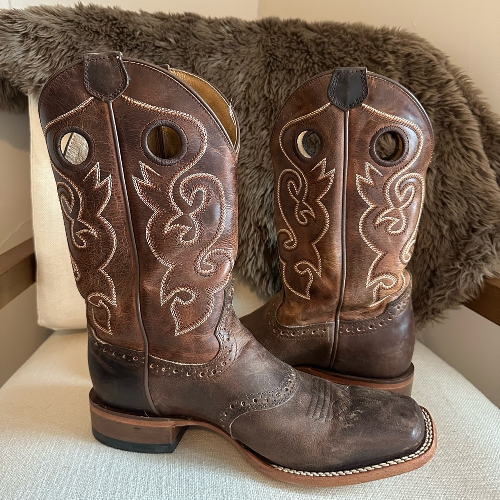 Cody James Mens Saddle Vamp Western Boots- Broad Square Toe